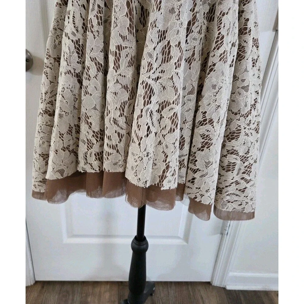Joyfolie Hazel Fit & Flare Lace Dress in turtledove Girls Size 12